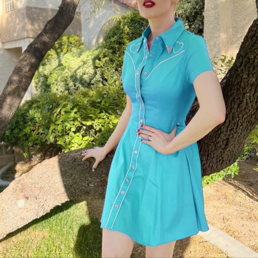 Outlaw western dress swing pinup Elle rebel size xl rockabilly nwt